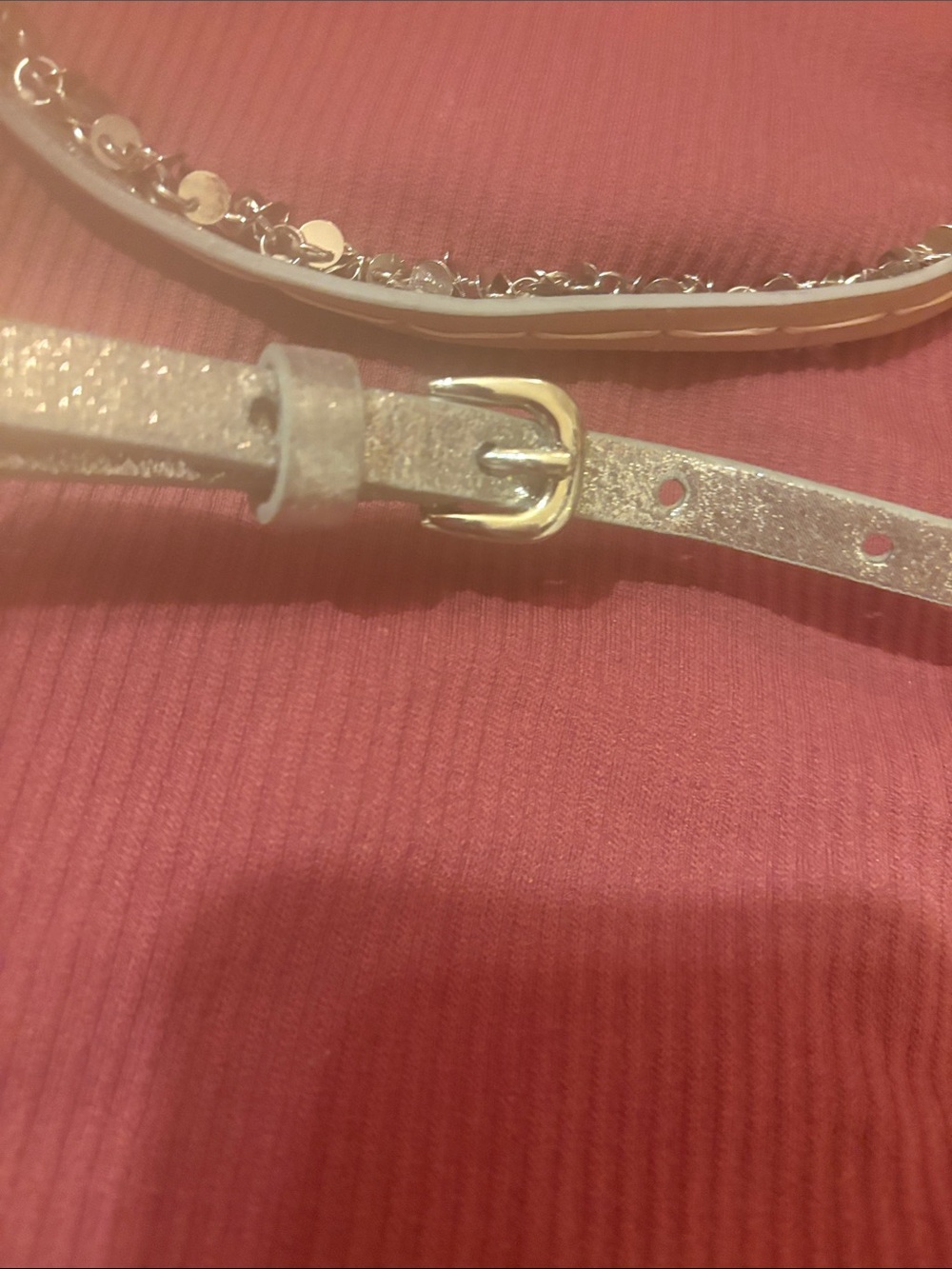 Live Love Loft Silvery Belt - Small/Medium 38 inches